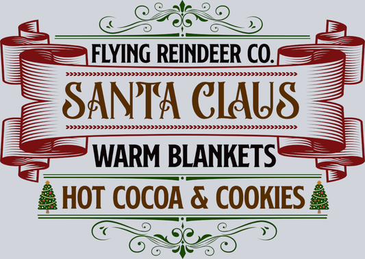 Vintage Flying Reindeer Company - STK06321 (DTF Transfers)