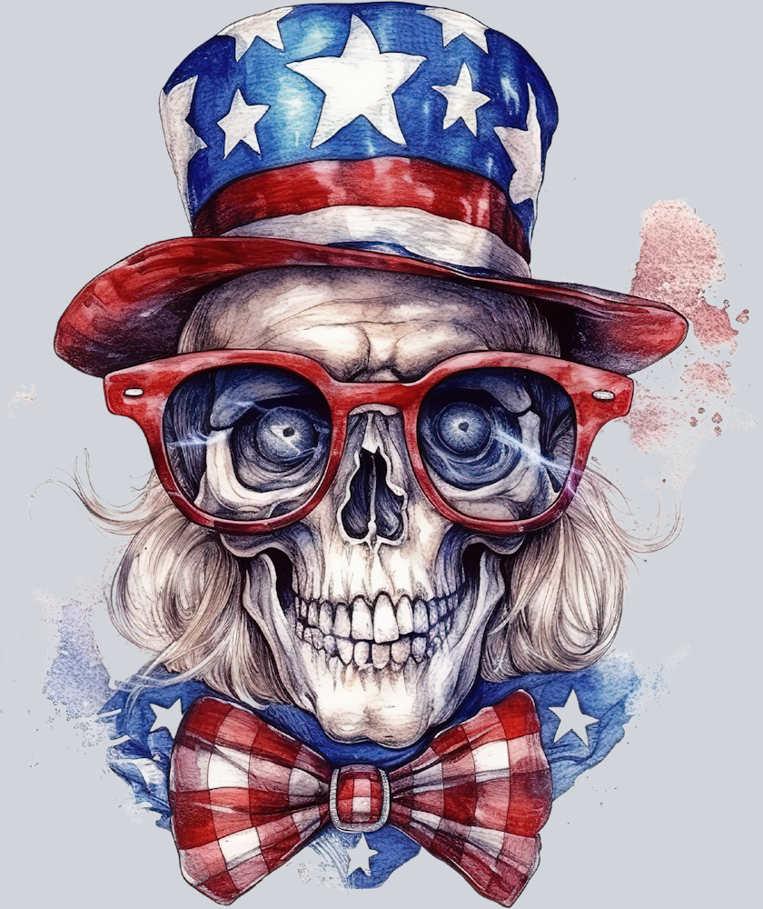 Skull Patriotic 2 - STK05541 (DTF Transfers)