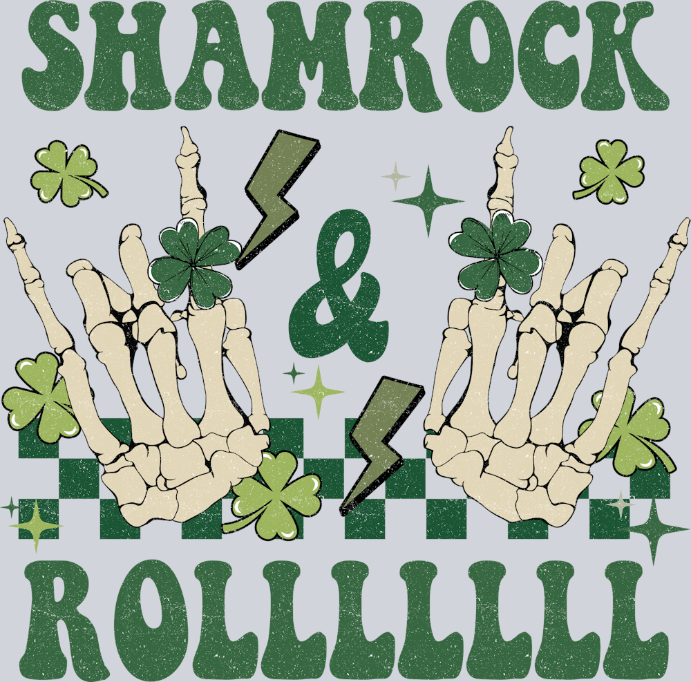 Skeleton Shamrock And Roll - STK05518 (DTF Transfers)