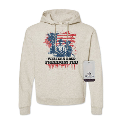 Western Bred, Freedom Fed - Adult Unisex Patriotic Hoodie