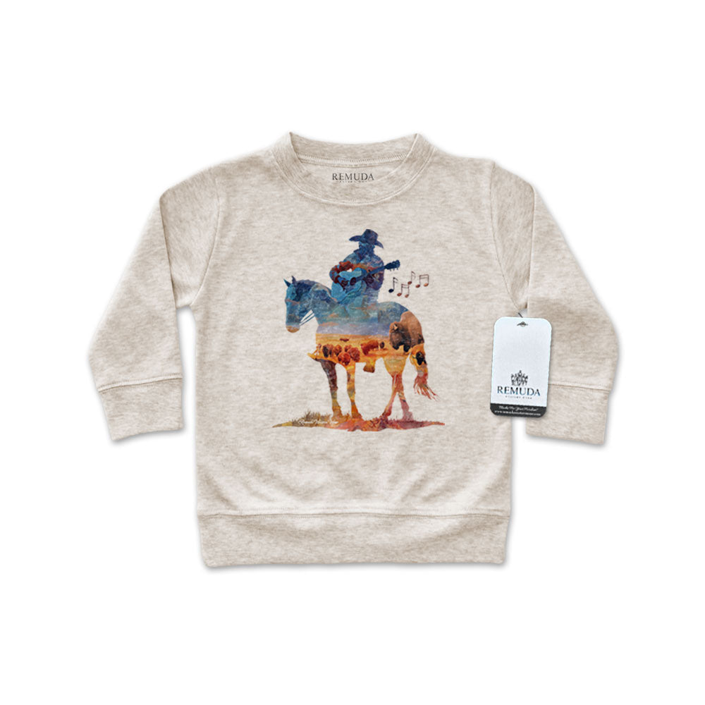 Where The Buffalo Roam - Western Watercolor Infant Long Sleeve Pullover Shirt