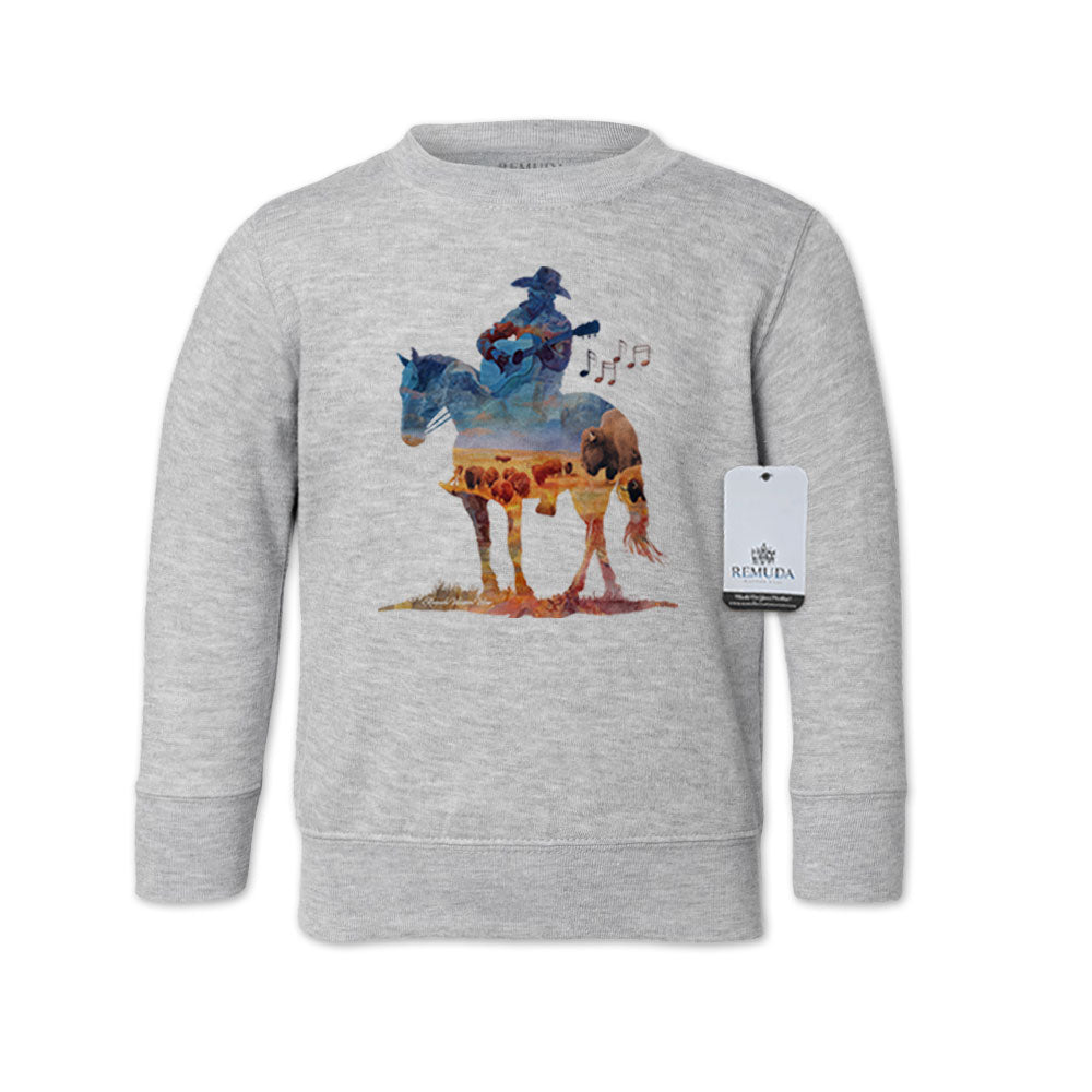 Where The Buffalo Roam - Western Watercolor Toddler Sweatshirt