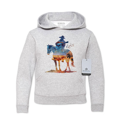 Where The Buffalo Roam - Youth Kids Watercolor Western Pullover Hoodie