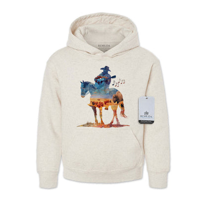 Where The Buffalo Roam - Youth Kids Watercolor Western Pullover Hoodie