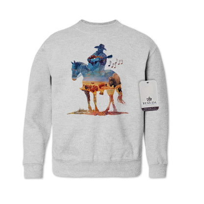 Where The Buffalo Roam - Youth Kids Watercolor Western Sweatshirt