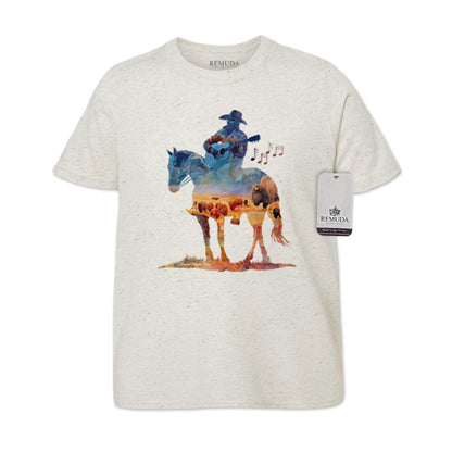 Where The Buffalo Roam - Youth Watercolor Western Tee T-Shirt