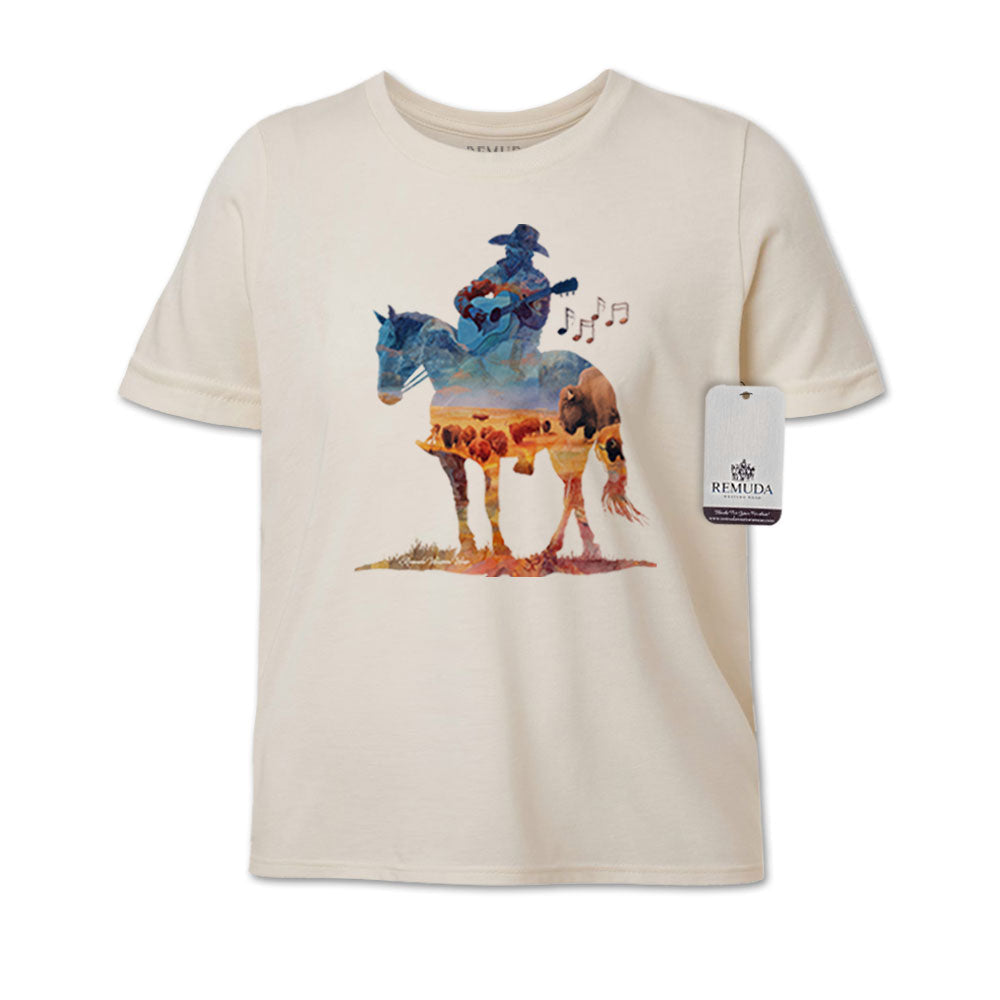Where The Buffalo Roam - Youth Watercolor Western Tee T-Shirt
