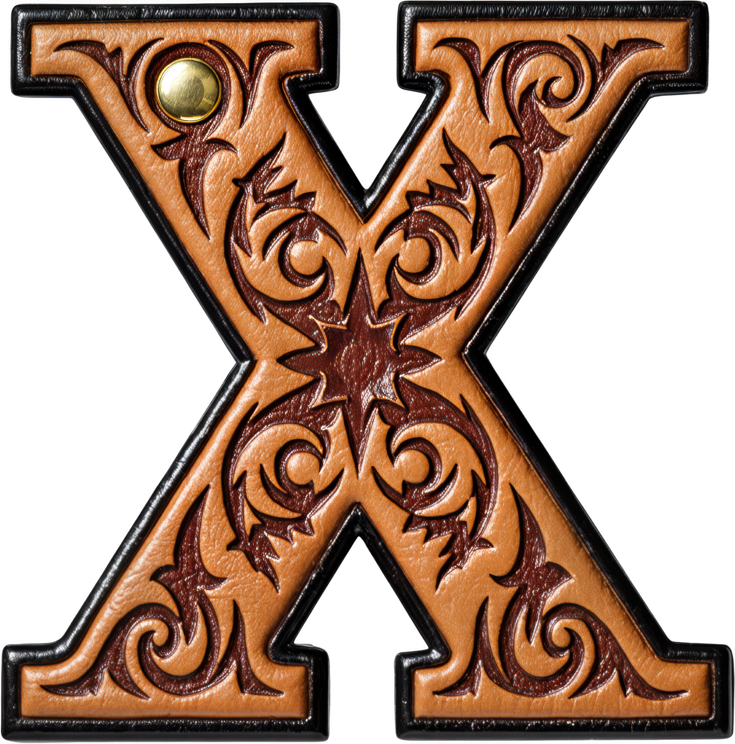 Monogrammed Initial Western Leather Look Saddle Longhorn Cowboy Cowgirl Kitchen Dish Towels Made in America