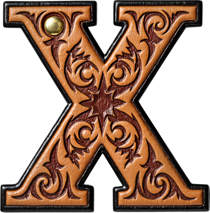 Monogrammed Initial Western Leather Look Saddle Longhorn Cowboy Cowgirl Kitchen Dish Towels Made in America